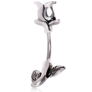 316L Surgical Steel Tulip Navel Ring-WildKlass Jewelry