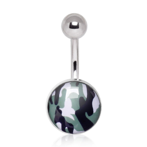 316L Surgical Steel Camouflage Navel Ring-WildKlass Jewelry