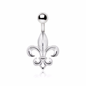 316L Stainless Steel Fabulous Fleur de Lis Navel Ring-WildKlass Jewelry