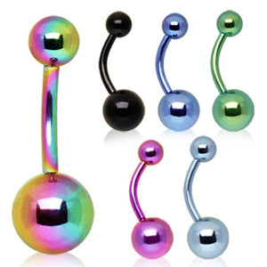 PVD Plated 316L Surgical Steel Belly Button Ring-WildKlass Jewelry