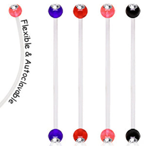 BioFlex UV Coated Acrylic Gemmed Ball Pregnancy Navel Ring-WildKlass Jewelry