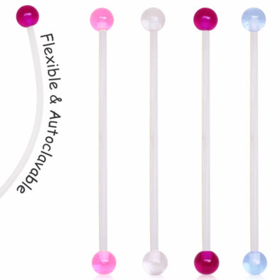 Clear BioFlex Pregnancy Navel Ring with UV Coated Acrylic Ball-WildKlass Jewelry