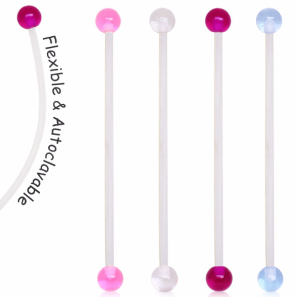 Clear BioFlex Pregnancy Navel Ring with UV Coated Acrylic Ball-WildKlass Jewelry