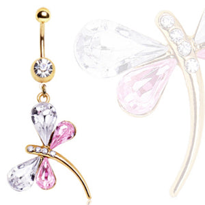Gold Plated Dragonfly Navel Ring-WildKlass Jewelry