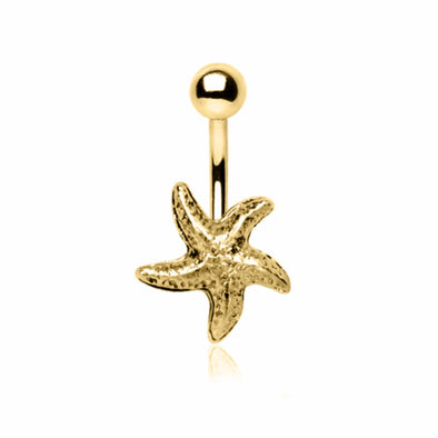 Gold Plated Starfish Navel Ring-WildKlass Jewelry