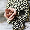 Gold Plated Pink Rose Skull Dangle WildKlass Navel Ring-WildKlass Jewelry
