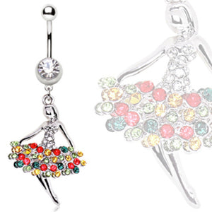316L Surgical Steel Ballerina Navel Ring-WildKlass Jewelry