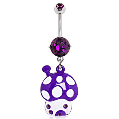 316L Surgical Steel Magic Mushroom House Navel Ring-WildKlass Jewelry