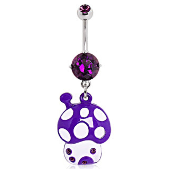 316L Surgical Steel Magic Mushroom House Navel Ring-WildKlass Jewelry