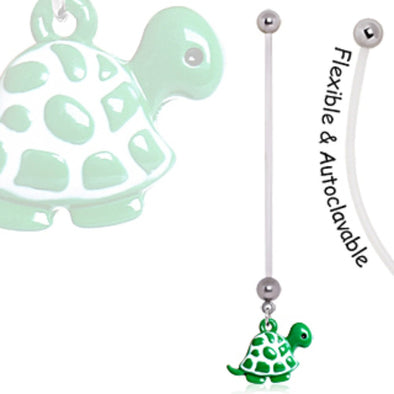BioFlex Green Baby Turtle Pregnancy Navel Ring-WildKlass Jewelry