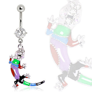 316L Surgical Steel Exotic Chameleon Navel Ring-WildKlass Jewelry