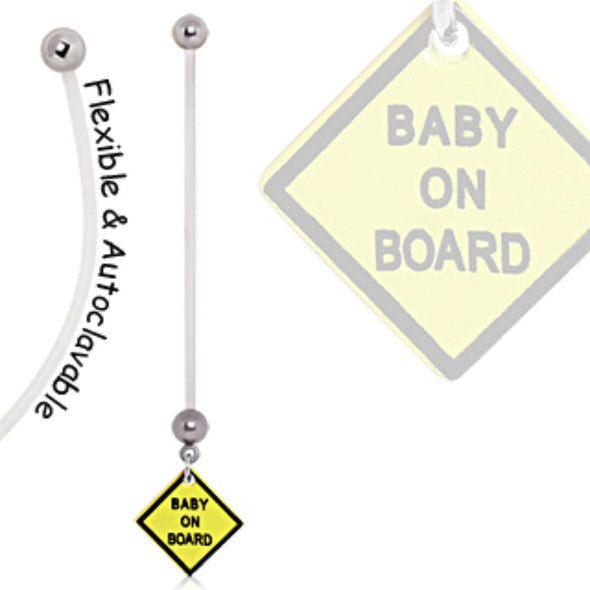 BioFlex Baby On Board Sign Pregnancy Navel Ring-WildKlass Jewelry