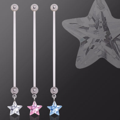 BioFlex Pregnancy Navel Ring with Star Dangle-WildKlass Jewelry