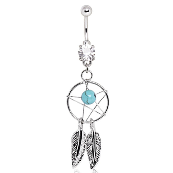 316L Surgical Steel Dream Catcher Navel Ring-WildKlass Jewelry