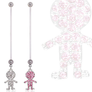 BioFlex Baby Boy Dangle Pregnancy Navel Ring-WildKlass Jewelry