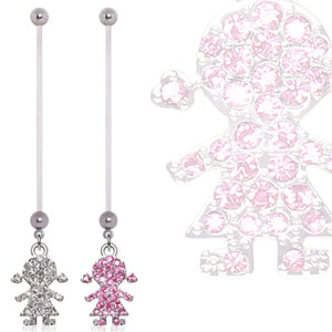 BioFlex Baby Girl Dangle Pregnancy Navel Ring-WildKlass Jewelry