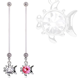 BioFlex Small Fish Dangle Pregnancy Navel Ring-WildKlass Jewelry