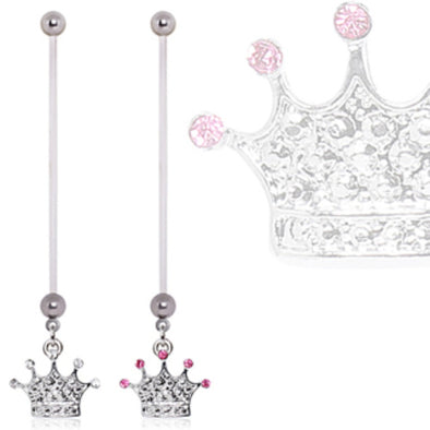 BioFlex Crown Dangle Pregnancy Navel Ring-WildKlass Jewelry