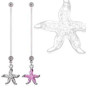 BioFlex Starfish Dangle Pregnancy Navel Ring-WildKlass Jewelry