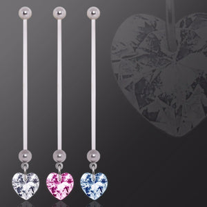 BioFlex Pregnancy Navel Ring with Heart Dangle-WildKlass Jewelry