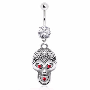316L Surgical Steel Tribal Skull Navel Ring-WildKlass Jewelry
