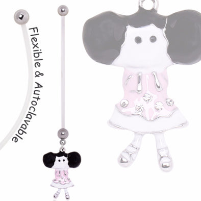 BioFlex Pregnancy Navel Ring with China Doll Dangle-WildKlass Jewelry