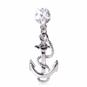 316L Surgical Steel Anchor and Rope Top Down Navel Ring-WildKlass Jewelry