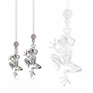 BioFlex Pregnancy Navel Ring with "Glass Frog" Dangle-WildKlass Jewelry