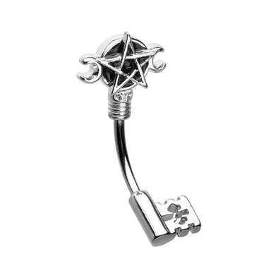 WILDKLASS Wiccan Pentagram Belly Button Ring-WildKlass Jewelry