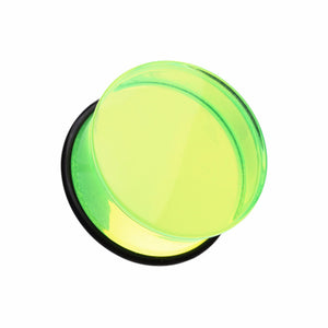 Green Basic Acrylic Single Flared Ear Gauge Plug-WildKlass Jewelry