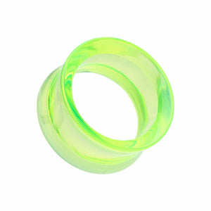 Green Basic Acrylic Double Flared Ear Gauge Tunnel Plug-WildKlass Jewelry