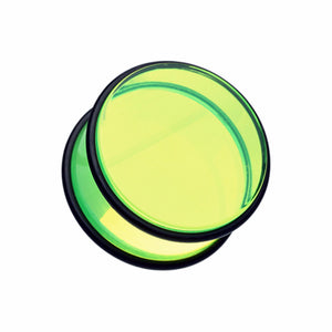 Green Basic Acrylic No Flare Ear Gauge Plug-WildKlass Jewelry
