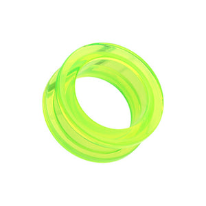 Green Basic Acrylic Screw-Fit Ear Gauge Tunnel Plug-WildKlass Jewelry