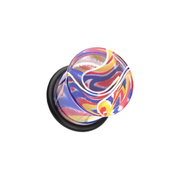 Vibrant Marble Swirls Single Flared Ear Gauge Plug-WildKlass Jewelry