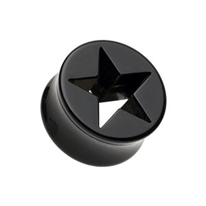 Hollow Star Double Flared Ear Gauge Plug-WildKlass Jewelry