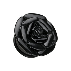 Rose Blossom Flower Single Flared Ear Gauge Plug-WildKlass Jewelry
