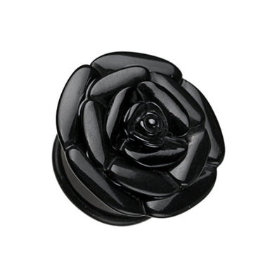 Rose Blossom Flower Single Flared Ear Gauge Plug-WildKlass Jewelry