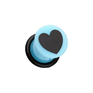 Adorable Heart Acrylic Single Flared Ear Gauge Plug-WildKlass Jewelry