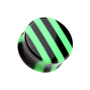 Brilliant Stripes Double Flared Ear Gauge Plug-WildKlass Jewelry