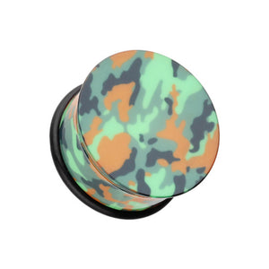 Camouflage Acrylic Single Flared Ear Gauge Plug-WildKlass Jewelry