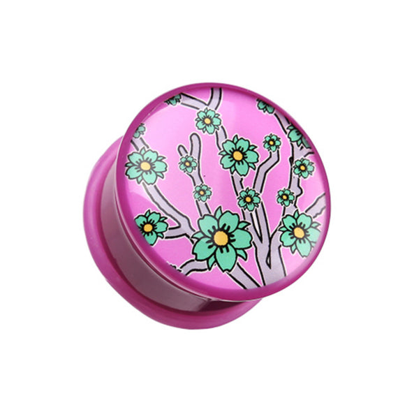 Viviani Flower Single Flared Ear Gauge Plug-WildKlass Jewelry