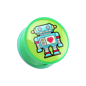 Rescue Robot Single Flared Ear Gauge Plug-WildKlass Jewelry