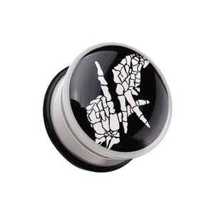 LA' Reppin Skeleton Hands Single Flared Ear Gauge Plug-WildKlass Jewelry