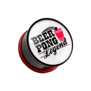 Beer Pong Legend Single Flared Ear Gauge Plug-WildKlass Jewelry