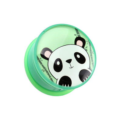 Bamboo Panda Single Flared Ear Gauge Plug-WildKlass Jewelry