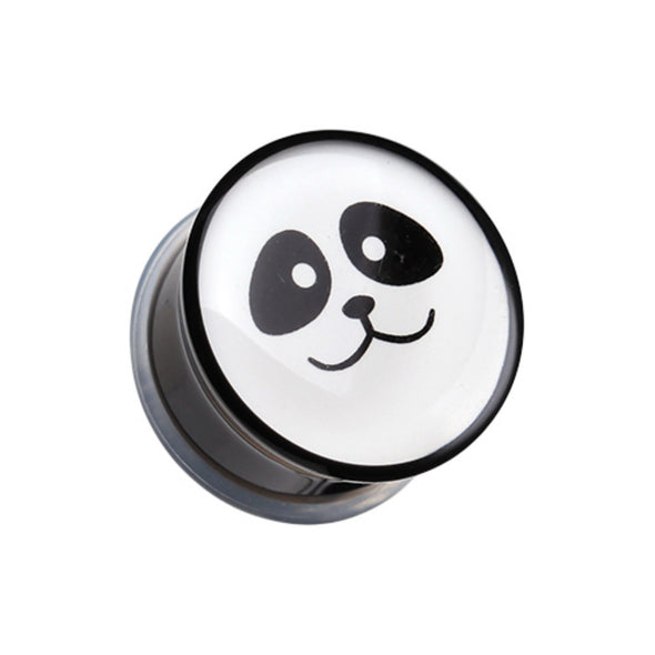 Panda Facial Single Flared Ear Gauge Plug-WildKlass Jewelry