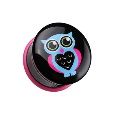 Dreamy Heart Owl Single Flared Ear Gauge Plug-WildKlass Jewelry