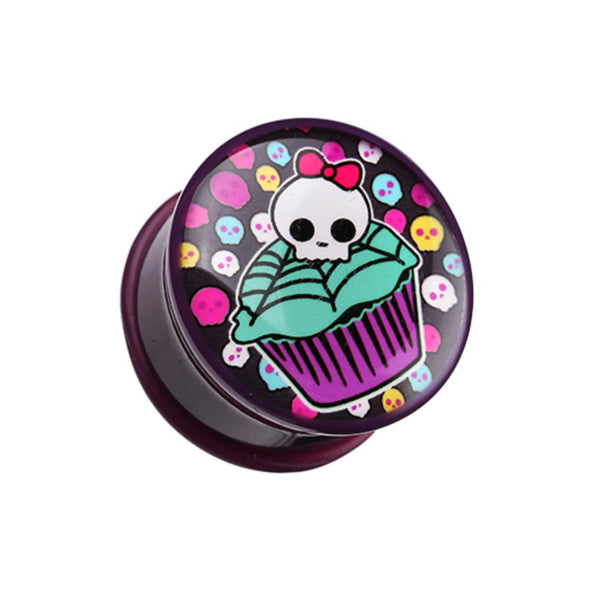 Skullicious Cupcake Single Flared Ear Gauge Plug-WildKlass Jewelry