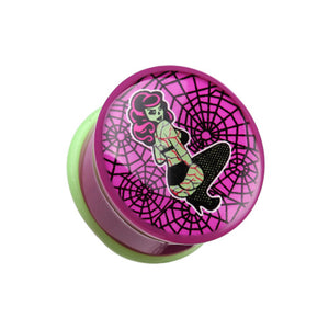 Sexy Pin-Up Zombie Single Flared Ear Gauge Plug-WildKlass Jewelry