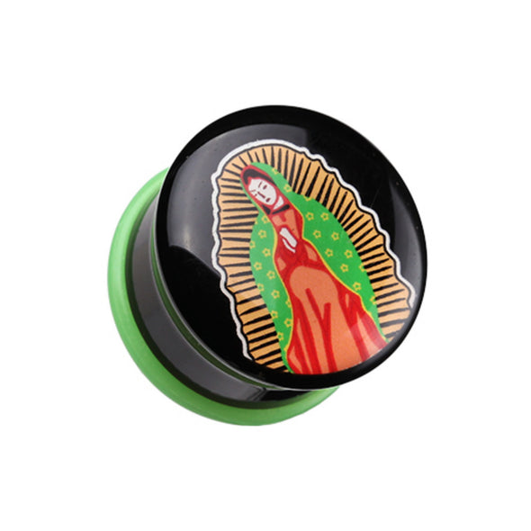 Our Lady of Guadalupe Single Flared Ear Gauge Plug-WildKlass Jewelry